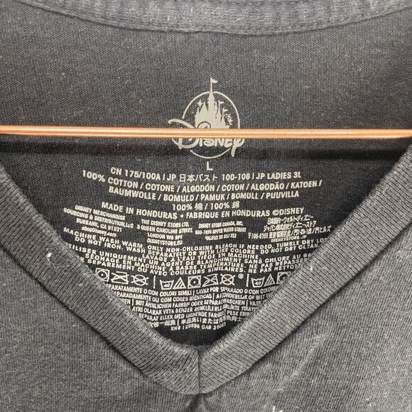 Disney Women's Black Fantasia Magic Hat Print Graphic Short Sleeve T-Shirt Large - Picture 2 of 4